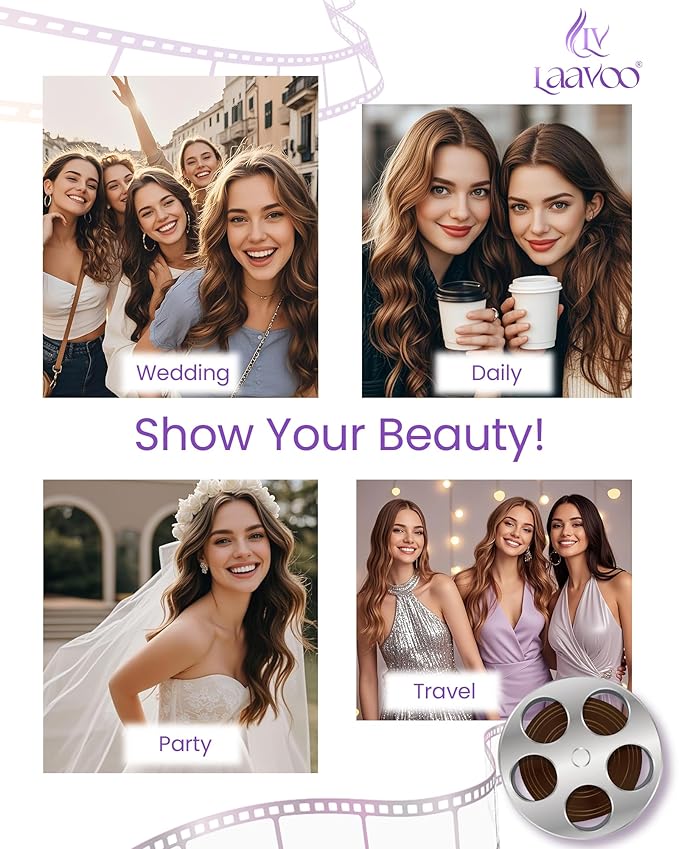 LaaVoo Blonde Tape in Hair Extensions Human Hair 24 Inch Tapes in Human Hair Extensions Platinum Blonde Hair Extensions Tape ins Human Hair for Women 20pcs 50g
