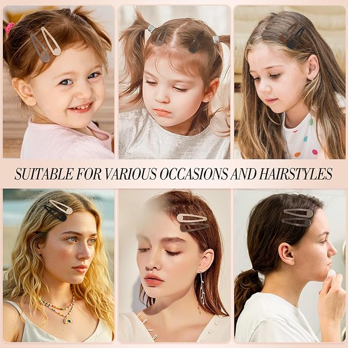 Obeoby 120 Pcs Metal Snap Hair Clips, 2 Inch Small Barrettes Hair Accessories for Women Girls Teens Kids Birthday Holiday Gifts (5 colors)
