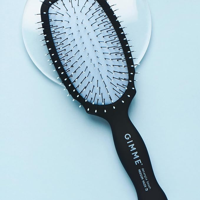 Gimme Beauty Detangling Brush - Curved Paddle Brush for Breakage-Free Detangling - Anti-Static & Frizz - Soft Glide with Ball-Tipped Bristles - Heat-Resistant Styling Tool - Medium Hair