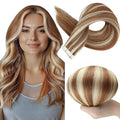 Full Shine Highlight Blonde Tape in Human Hair Extensions 330P800 Tape Hair Extensions Real Human Hair 14Inch Glue in Extensions Human Hair Seamless Tapes Extensions Double Sided Tapes 50Gram 20Pcs
