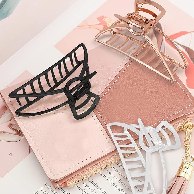 3PCS 3inch Metal Hair Clips,Metal Hair Claw Clips For Women,Hair Catch Barrette Jaw Clamp,Half Bun Hairpins for Everyday Use.(Set2)