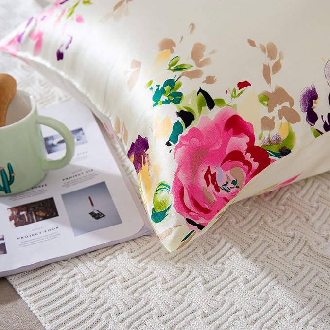 SLPBABY Silk Pillowcase for Hair and Skin with Hidden Zipper Print (King, Pattern5)