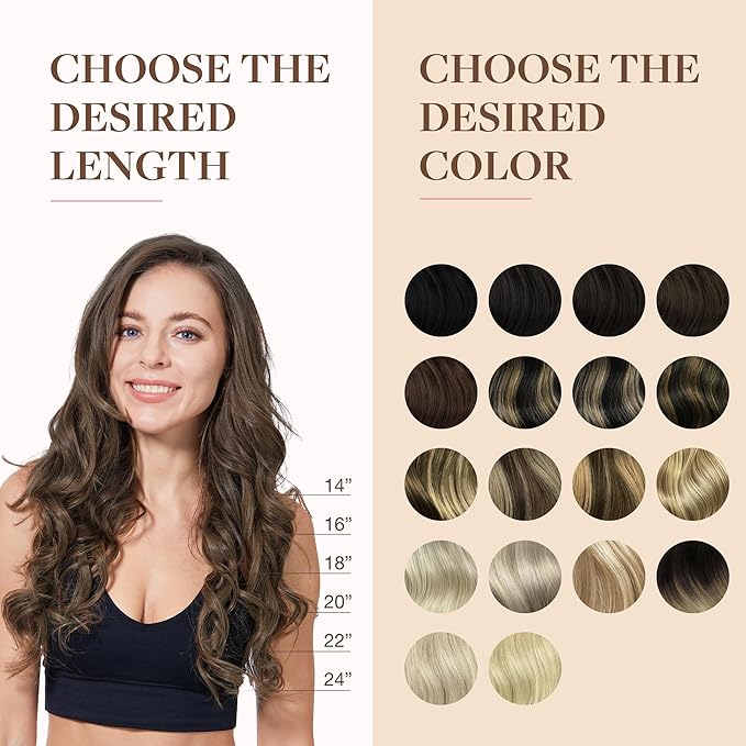 GOO GOO Clip in Hair Extensions Real Human Hair, Remy Human Hair Extensions Clip ins for Women, Natural Human Hair, 14inch 130g 9Pcs, 5 Light Ash Brown