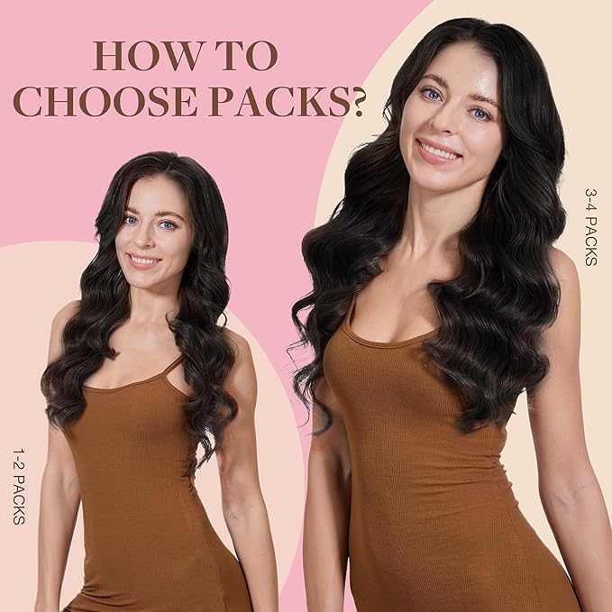 GOO GOO Tape in Hair Extensions Human Hair, 2 Dark Brown, 14inch 50g 20pcs, Thick Ends Straight Seamless, Invisible