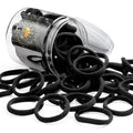 50Pcs Black Hair Ties for Women Girls,Cotton Seamless Hair Ties, Soft Ponytail Holders,No Crease No Damage Elastics Hair Bands with Box for Thick Heavy and Curly Hair (Black)