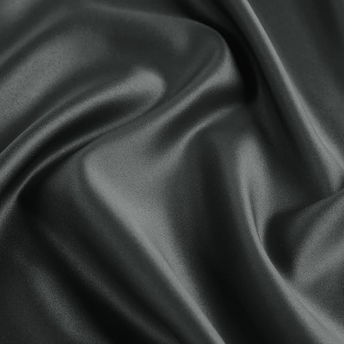 uxcell 2 Pack Silk Satin Pillowcase for Hair and Skin, Cool, Silky, Soft Breathable Pillow Cases Travel Size 14x20 Inch Sateen Pillowcase Black with Envelope Closure