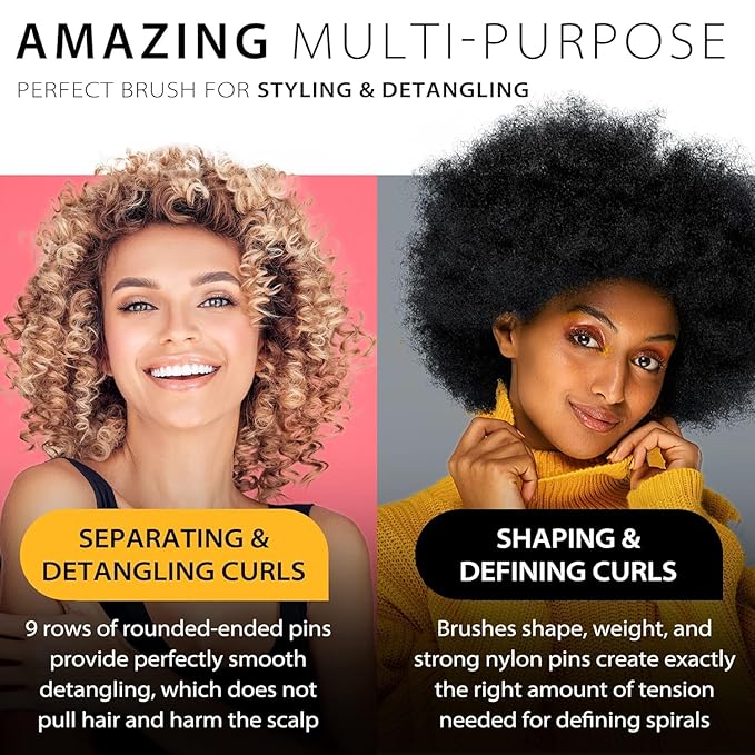 Curly Hair Brush for Women Men Curl Defining Hairbrush Small Mini Detangler Edge Combs Barber Styling Tools Travel Accessories Cruise Ship Essential 2025 Beach Vacation Must Have Gift