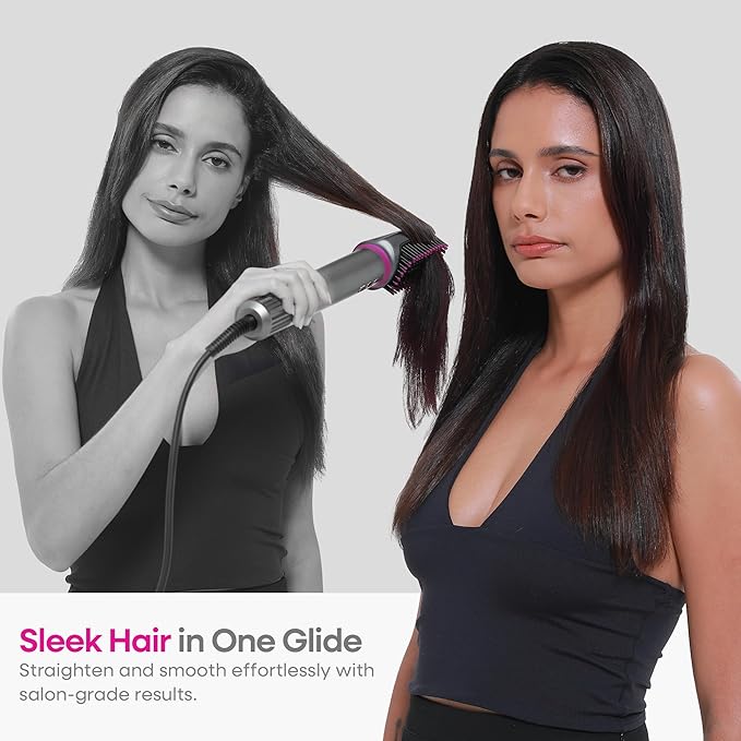 7 in One Hair Dryer with Auto Wrap Curlers, Negative Ionic, No Heat Damage, Blow Dryer Brush, Fast Drying & Frizz-Free Styling, Hot Air Styler, Straightener&Volumizing Brush with Storage Bag