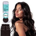 Irresistible Me Real Human Hair Extensions Clip Ins – 100% Human Hair Clip In Extensions for Length & Volume – Invisible Extension – Heat Resistant & Dyeable – Chocolate Brown, 24 Inches