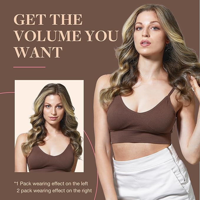 GOO GOO Clip in Hair Extensions Real Human Hair, Remy Human Hair Extensions Clip ins for Women, Natural Human Hair, 16inch 150g 9Pcs, 2/6/18 Balayage Brown to Dirty Blonde