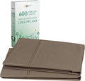 California Design Den Luxuriously Soft Premium 600 Thread Count, 100% Cotton King Size Pillowcases Set of 2, Crisp Fits King Size Pillows (Mushroom - Taupe Brown)