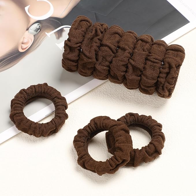 WantGor Hair Ties, Women 10PCS Hair Bands No Damage Elastic Scrunchies Seamless Ponytail Holders Hair Accessories Head Bands for Women's Thick Thin Hair (Brown)