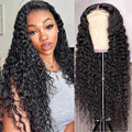 Deep Wave Lace Front Wigs Human Hair 200 Density 13x6 HD Lace Frontal Wigs Human Hair Pre Plucked Deep Curly Glueless Wigs Human Hair for Women Natural Black 24Inch