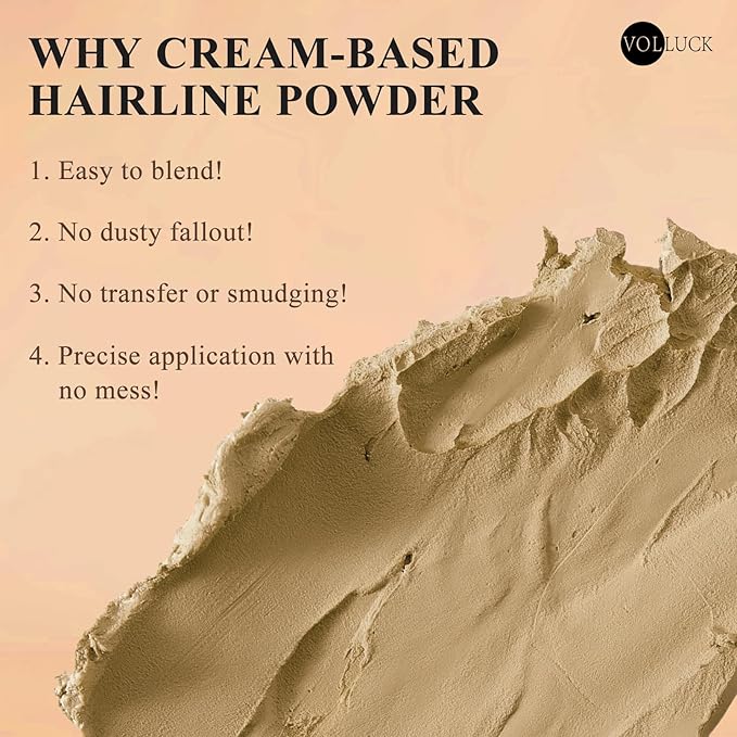 VOLLUCK Hairline Powder Instantly, Root Touch up Powder Hair Color Upgraded, Grey Root Cover up Conceals Hair Loss, Hairline Shadow for Women & Men for Thinning Hair Natural, Sweatproof (Blonde)