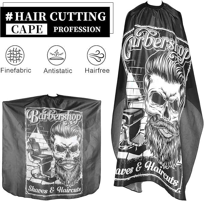 Barber Cape, Professional Hair Cutting Cape, Haircut Capes For Adults, Oilproof Anti-static Cutting Hair Beard Hairdressing Salon Cape, No Sticking to Hair, Easy to Clean