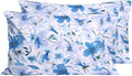 sunflower King Pillowcases Set of 2, 100% Cotton King Size Pillow Cases 2, 20×40 inches Blue Bloom, Soft and Breathable