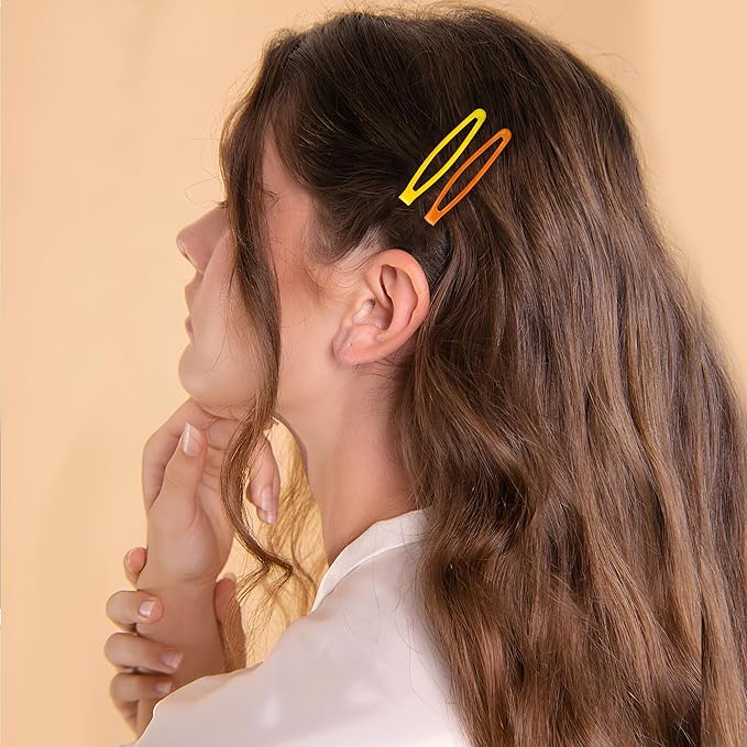 16 PCS Snap Hair Clips Metal Barrettes for Women Non Slip Barrettes for Thick and Thin Fine Hair,Bright Multicolor,2.36 x 0.43 Inches.