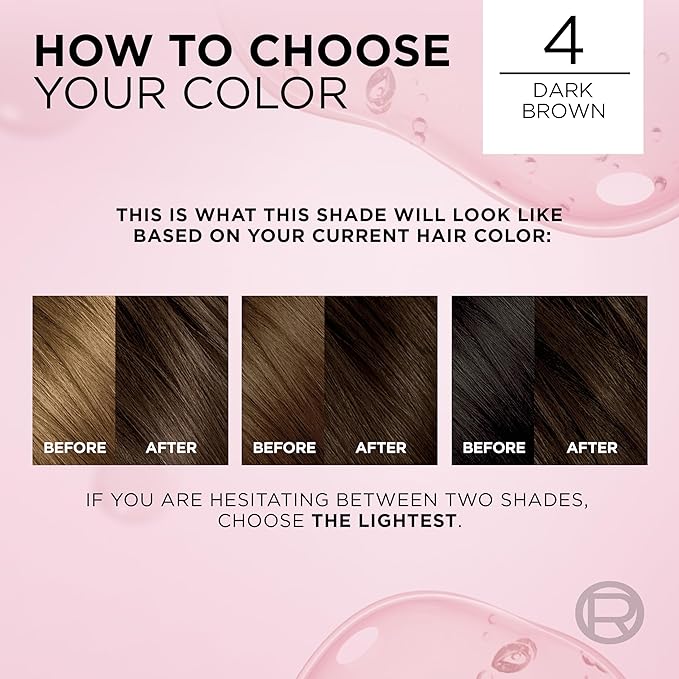 L'Oreal Paris Excellence Crème Permanent Hair Dye, Triple Care Hair Color with Pro-Keratine Complex for 100% Gray Hair Coverage, 4 Dark Brown, 1 Kit (Pack of 2)