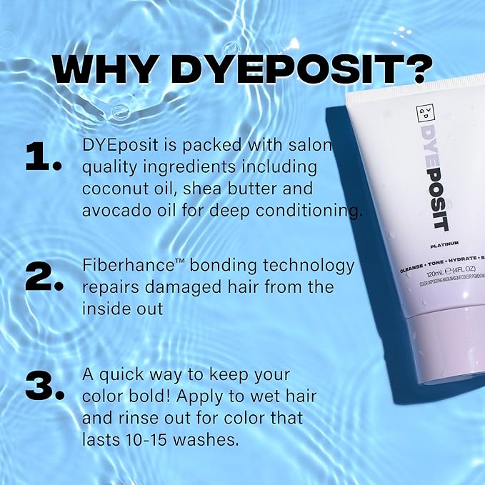 Good Dye Young Color Depositing Mask, DYEposit Color Depositing Conditioner, Toning Treatment, Tone & Enhance Color-Treated Hair - Semi Permanent Hair Dye, Vegan and Cruelty-Free (Silver) 4 fl oz