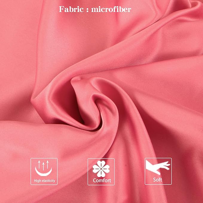 NTBAY Zippered Satin Pillow Cases for Hair and Skin, Luxury Queen Hidden Zipper Pillowcases Set of 2, 20x30 Inches, Coral Pink