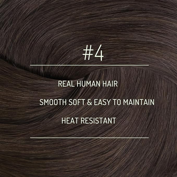 RUNATURE Brown Clip in Hair Extensions 24 Inch, Real Human Hair Clip in Extensions, Long Hair Extensions Clip Ins, Double Weft Remy Natural Hair, Add Hair Length, 135g 7pcs #4 Chocolate Brown
