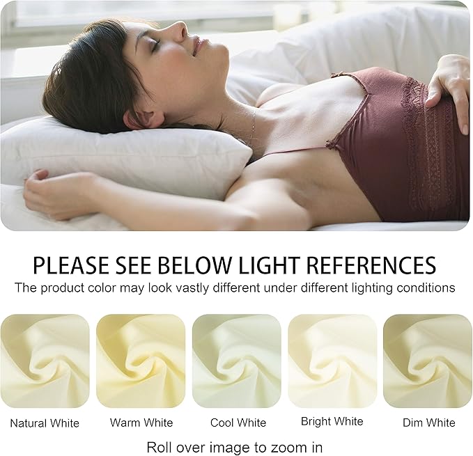 NTBAY Satin Body Pillowcase for Hair and Skin, Luxurious and Silky Pillow case with Envelope Closure, 20x54 Inches, White