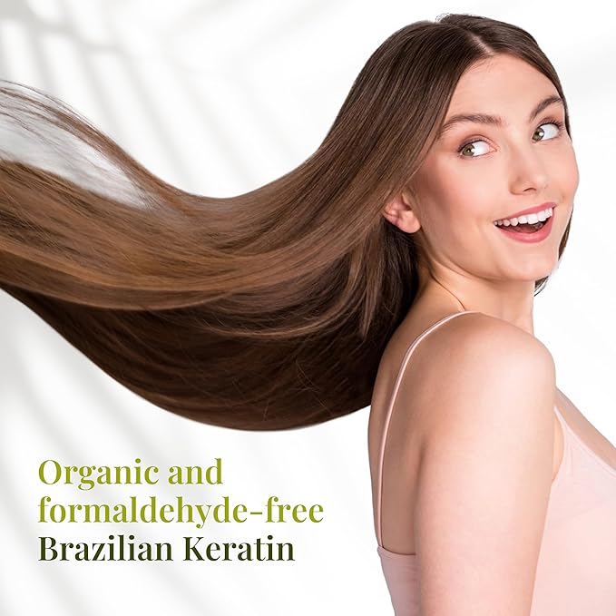 Expert Hair Bio Protein Organic Brazilian Keratin Treatment - Formaldehyde-Free Hair Straightening, Keratina Brasileña, 2x100ml/6.76oz