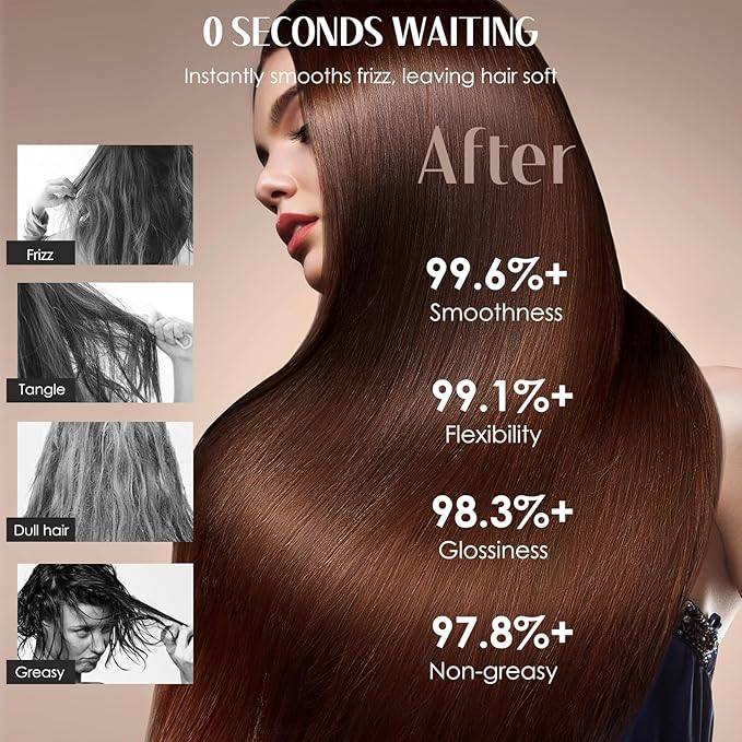 Hair Serum for Frizz Hair - Anti Frizz Serum Hydration and Shine and Gloss Treatment with Marula Oil, Squalane, Vitamin E, Olive, Leave-In, For All Hair Types, 1.76 Fl Oz