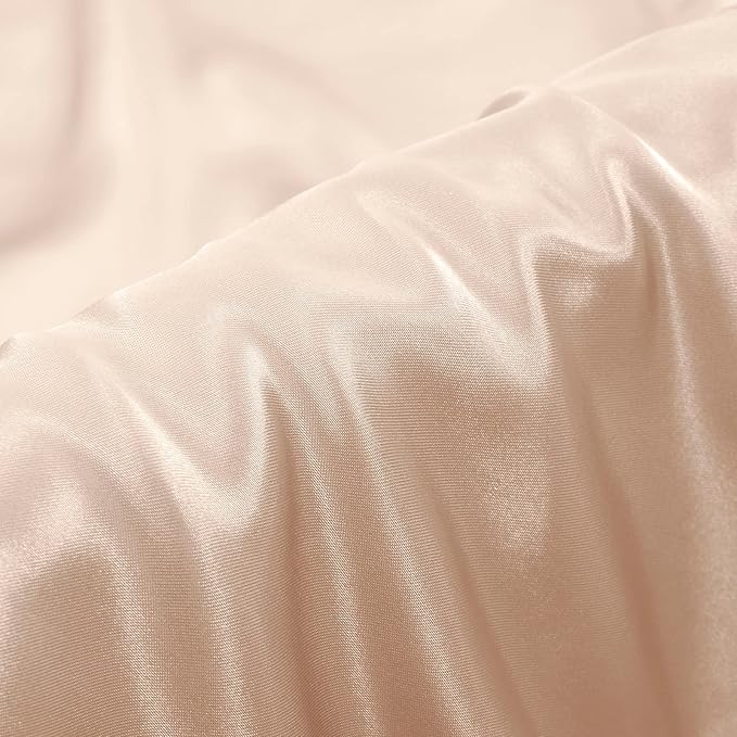 Aormenzy Beige Satin Pillowcase for Hair and Skin, Satin Pillow Cases for Women Standard Size Set of 2 with Envelope Closure Silky Pillow Covers Wrinkle, Fade Resistant (20x26 Inches)