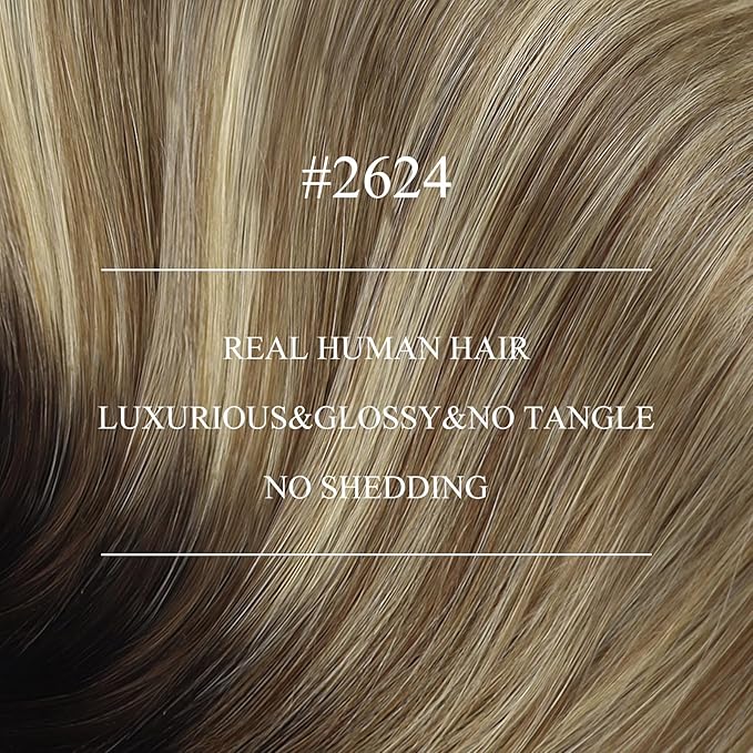 YoungSee 24inch Nano Hair Extensions Brown to Blonde Nano Bead Extensions Human Hair Ombre Dark Brown to Blonde Pre Bonded Nano Tip Hair Extension Real Human Hair Long Straight 24 inch 1g/s 50g