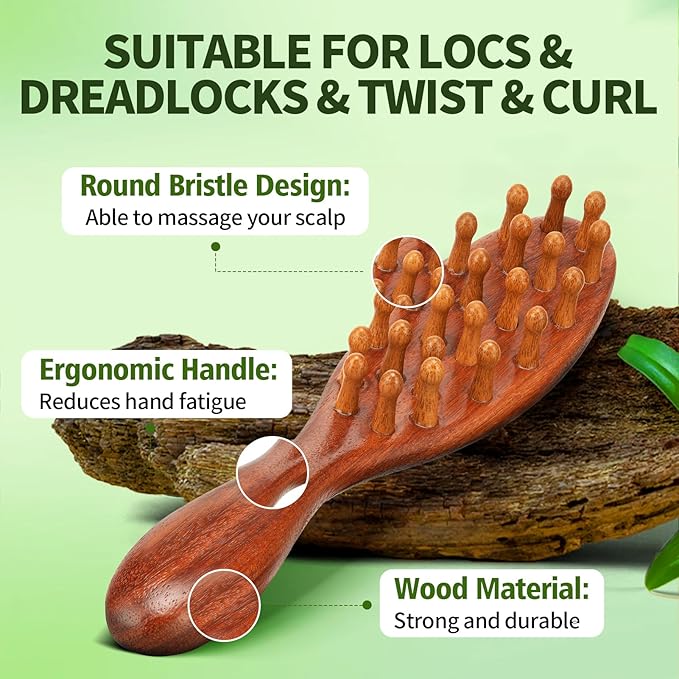 Rose Water for Hair Loc Spray Refreshing for Locs Rose Water Hair Scalp Moisturizer Hydrating Dreadlock | Loc Brush for Dreads Comfortable Massage Wide Tooth Comb & Rosemary Oil for Hair Growth Set