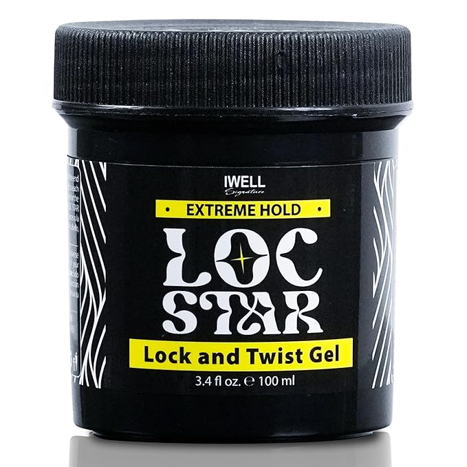 Loc Star Braid & Loc Gel, 3.4 fl oz, 24 pcs | Extreme Hold for Braids, Locs, Twists, Cornrows & Edges | Smooths & Tames Frizz | No Heavy Residue | Long-Lasting | With Aloe Vera