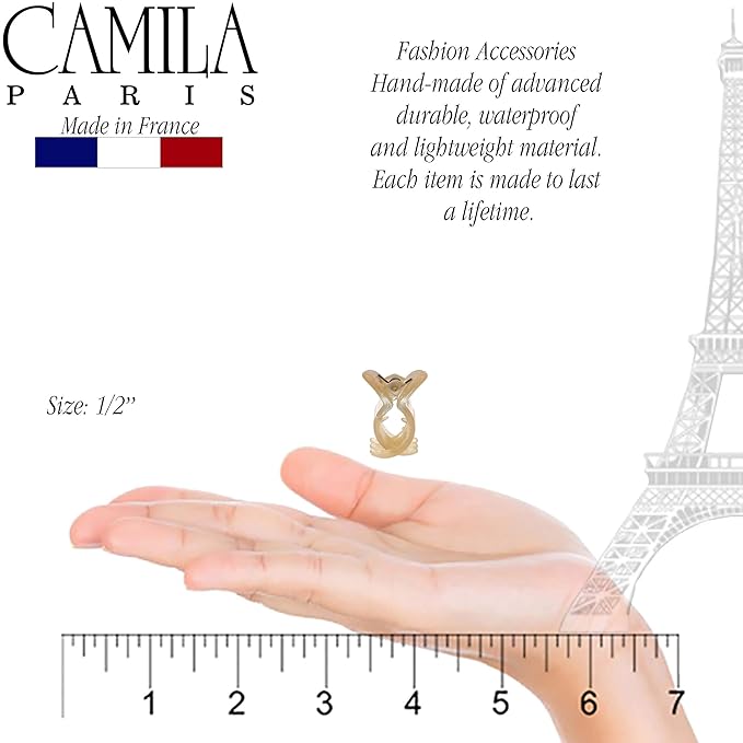 Camila Paris CP3084 French Hair Clip for Women, Set of 6 Extra Small Beige Girls Hair Claw Clip Jaw Fashion Durable Styling Hair Accessories for Women, Ladies Strong Hold Grip Clamp, Made in France