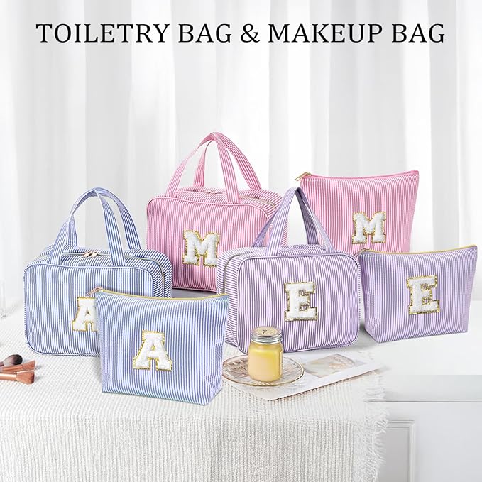 YOOLIFE Christmas Gifts for Women Stocking Stuffers, Initial Hanging Toiletry Bag for Women, Travel Toiletry Bag, Birthday Gifts for Mom Daughter Sister Friends, Letter K, Pink