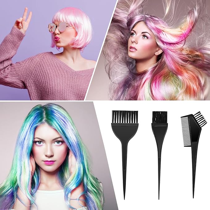 3Pcs Professional Salon Hair Color Applicator Kit - Hair Tint Dyeing Brush Set for Coloring and Dyeing