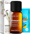 Gya Labs Wintergreen Essential Oil - 0.34 Fl Oz - for Hair, Skin, Diffuser, Aromatherapy & DIY Candle Making Scent