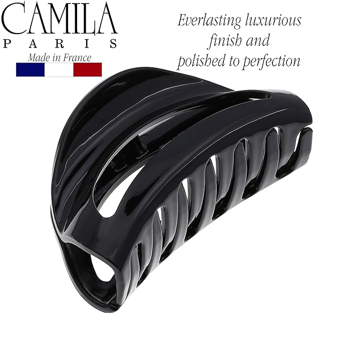 Camila Paris CP1563 French Hair Clip for Women Thick Hair for Long Curly Wavy Hair, Girls Hair Claw Clips Jaw, Durable Styling Big Claw Clip for Thick Hair, Strong Hold No Slip Grip, Made in France