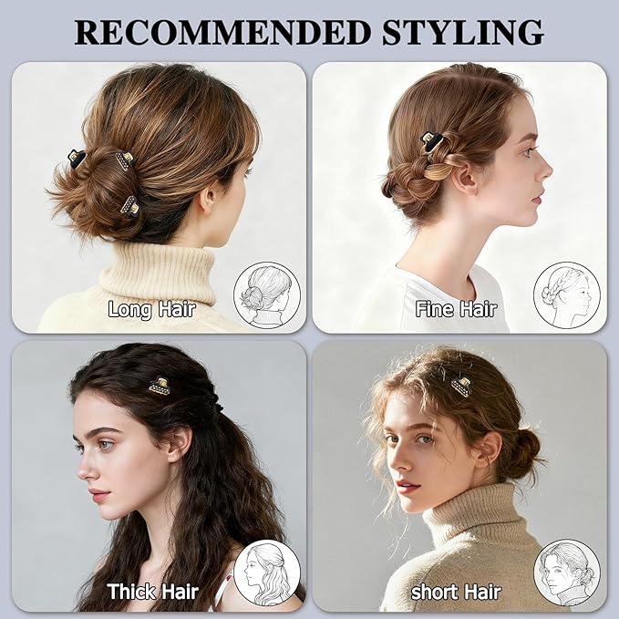 2026 Premium Durable Hair Claw Clip for Women, Original Italian Designed Strong Grip Hair Clips for Normal Fine Thin Hair, No Slip Jaw Clips with Gift Box for Christmas Birthday Girls, 1.2 Inch Black