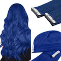 YoungSee Tape in Hair Extensions Human Hair Blue Human Hair Tape in Extensions Blue Tape in Human Hair Extensions 12Inch Short for Women 10Pcs 25G