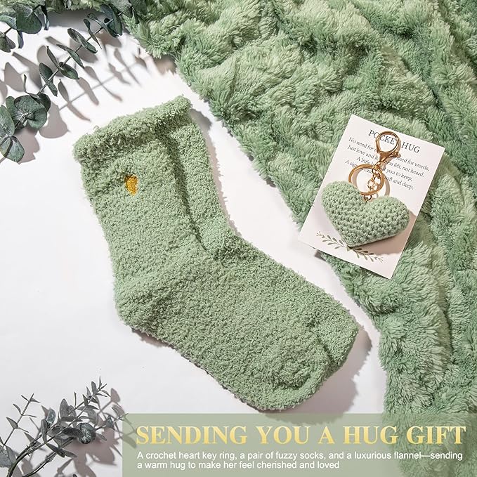 Get Well Gifts for Women Self Care Gifts Basket - Relaxing Spa Care Package After Surgery Thinking of You Birthday Gift - Feel Better Sympathy Gift Set for Her Mom Sister Friend Wife (Green)