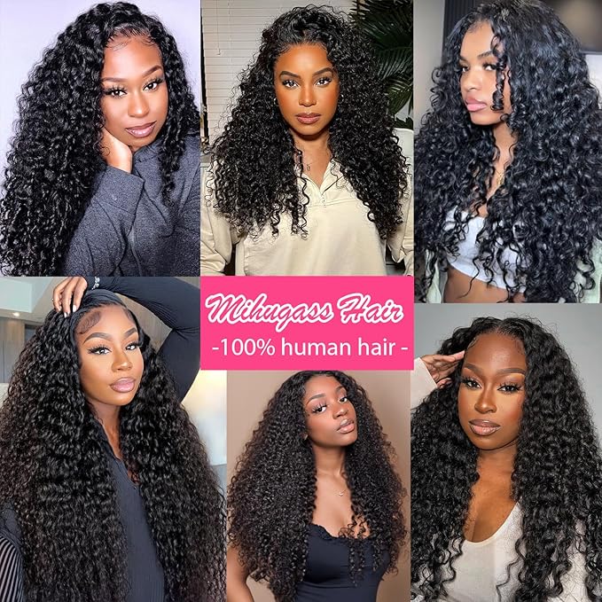 24 Inch Classic 4a 4b Burmese Curly Clip in Hair Extensions #1B Natural Black Color Curly Clip ins For Women Brazilian Virgin Hair Clip on Hair Extensions(24inch,#1B)