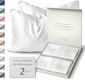 SUNDAYSILKS™ Silk Pillow Cases 2 Pack | 22 Momme Mulberry Silk Pillowcase Set of 2 | Standard Queen, King Size | All Sides 100% Pure Silk Slip Pillowcase Bliss for Women, Men with Zipper [Pure White]