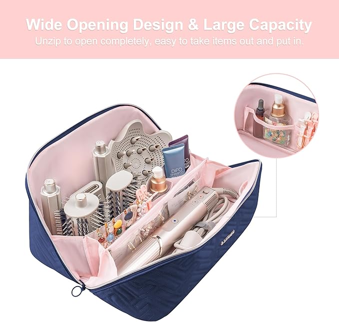 Leudes Hair Tools Travel Bag for Shark Flexstyle Portable Shark Hair Air Wrap Dryer Case (Navy Blue)