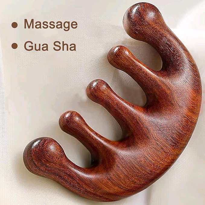 Wooden Scalp Massager Comb & Head Massage Tool, Scalp Gua Sha Wooden Combs for Women and Men (Classic Comfort)