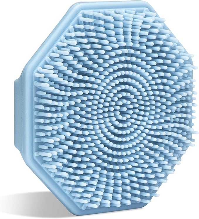 Sud Scrub® Antimicrobial Silicone Face Scrubber, 1 Pack, Gentle Face Exfoliator for Sensitive Skin, Eco Friendly Facial Cleansing Brush, Exfoliating Face Brush for Men and Women (Blue)