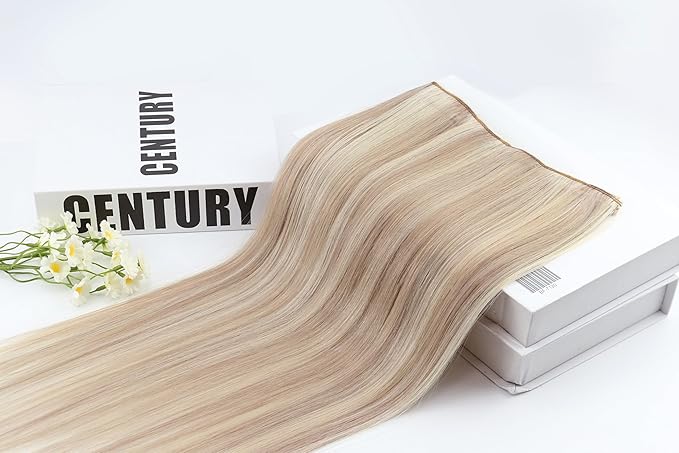 Full Shine Blonde Hair Extensions Clip in Human Hair Highlights Blonde Hair Clip in Hair Extensions Easy to Wear Lightweight 3 Pcs 18 Inch 60 G