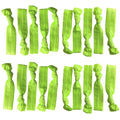 Kenz Laurenz Hair Ties Ponytail Holder Set No Crease Ribbon Bands - 20 Count - Neon Green