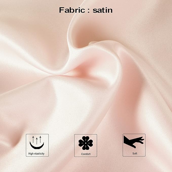 NTBAY Zippered Satin Body Pillow Pillowcase, Silky Slip Cooling Body Pillow Cover, Long Side Hidden Zipper, 20x54 Inches, Pink