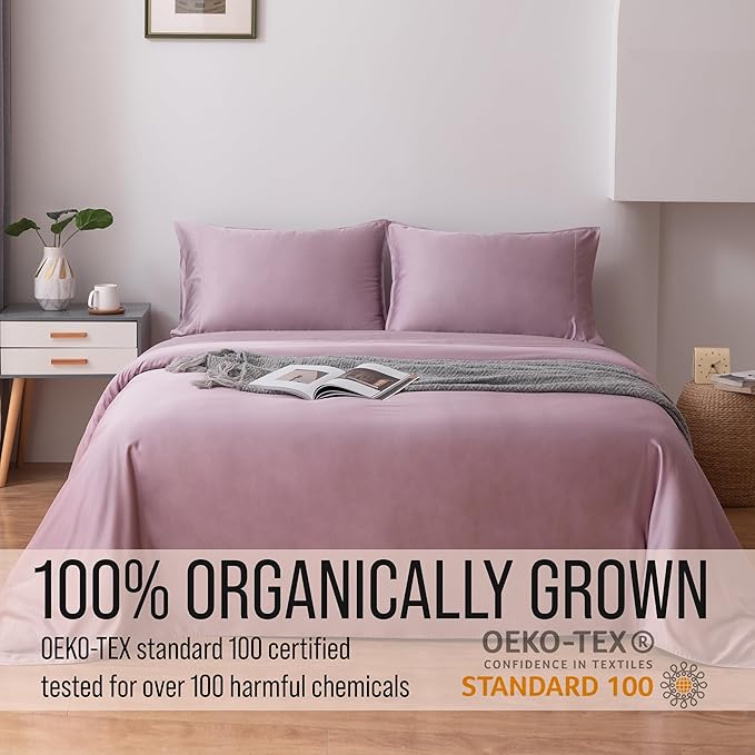 Bella Coterie | Luxury Bamboo King Size Pillowcase Set | 100% Organically Grown Bamboo Viscose | Ultra Soft | Cooling | 2 Pcs [Lilac]