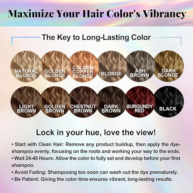 Natural Hair Dye Shampoo 3 IN 1, Hair Color for Gray Hair Coverage, Hair Coloring Shampoo for Women, Color Shampoo Beard Dye for Men, Vegan Ammonia Free Hair Shampoo (MEDIUM BLONDE)